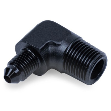 3/8" NPT to 4AN Elbow Water Methanol Fitting (Black)